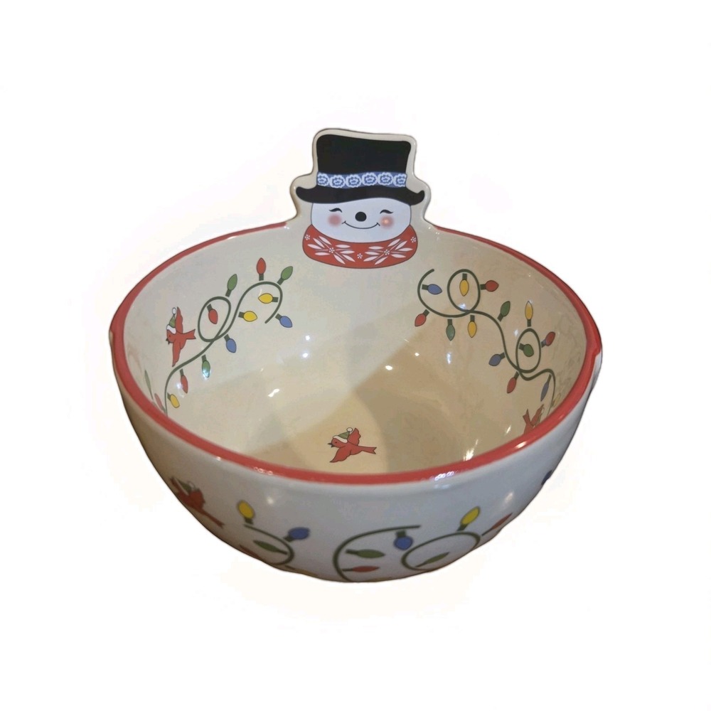 Temptations Seasonal 1 Quart Snowman Bowl - Oven, Dishwasher, Microwave Safe